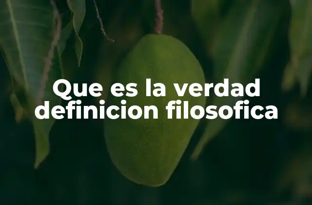 Que es la Verdad Definicion Filosofica