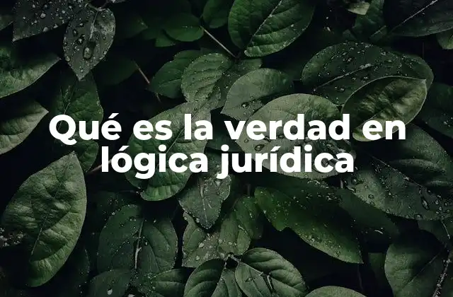Qué es la Verdad en Lógica Jurídica