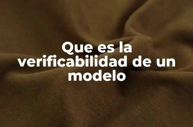 Que es la Verificabilidad de un Modelo