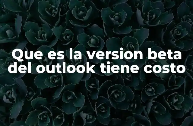 Que es la Version Beta Del Outlook Tiene Costo