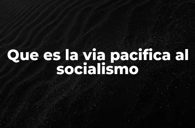 Que es la Via Pacifica Al Socialismo