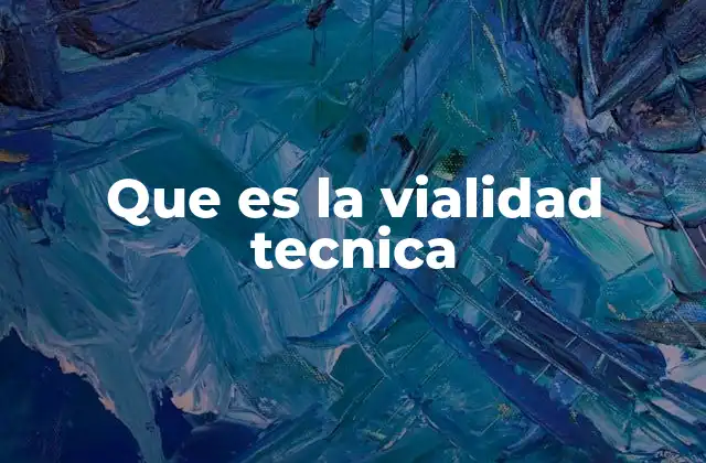 Que es la Vialidad Tecnica
