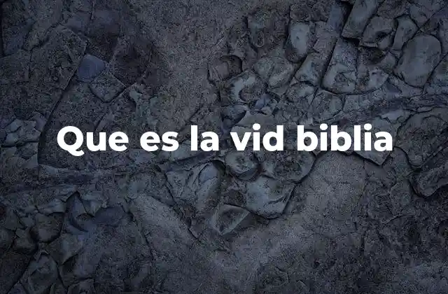 Que es la Vid Biblia