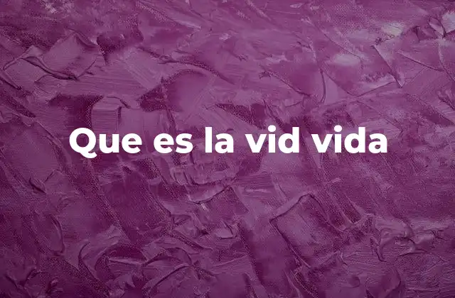 Que es la Vid Vida