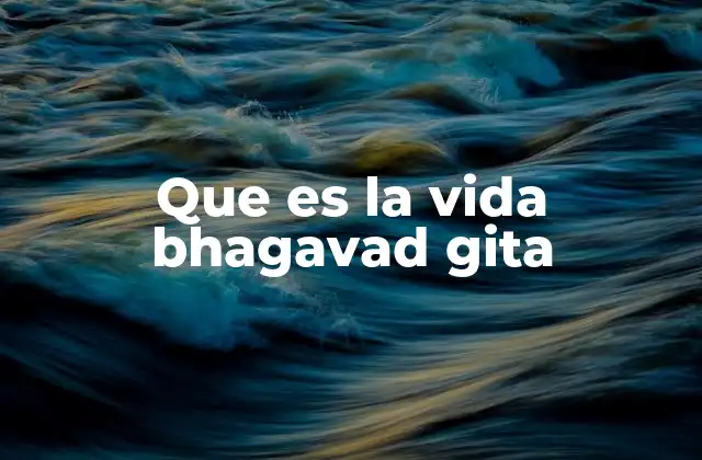 Que es la Vida Bhagavad Gita