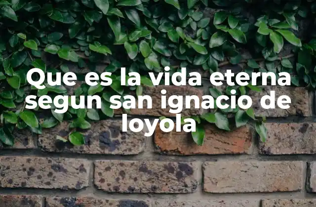 Que es la Vida Eterna Segun San Ignacio de Loyola 2 La búsqueda de la plenitud espiritual en la vida terrena