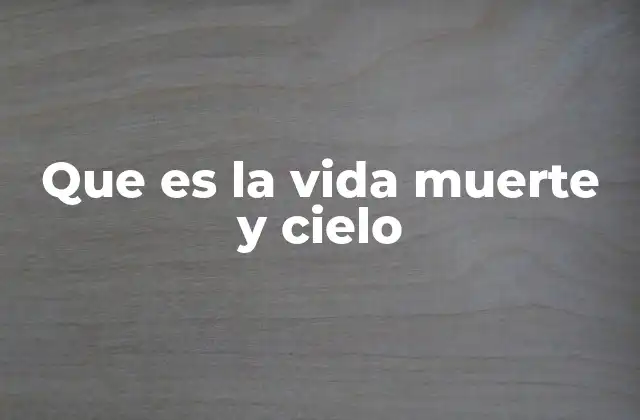 Que es la Vida Muerte y Cielo
