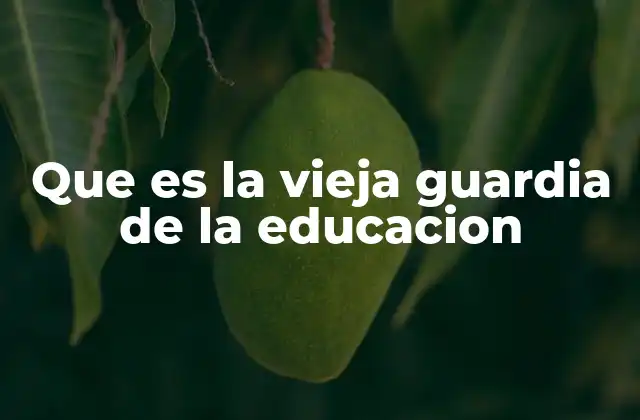 Que es la Vieja Guardia de la Educacion