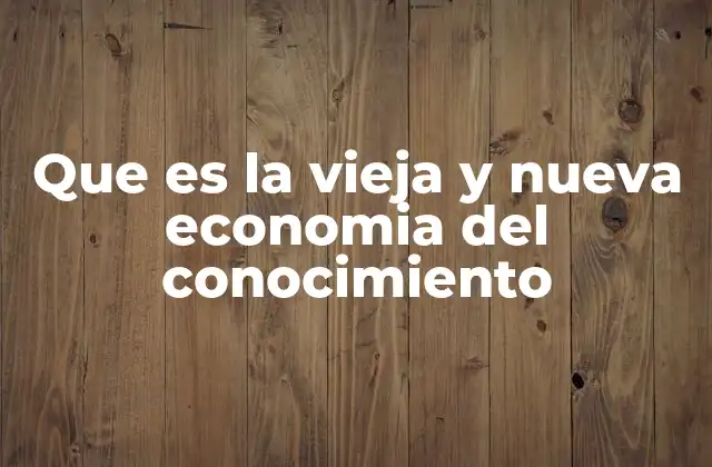 Que es la Vieja y Nueva Economia Del Conocimiento