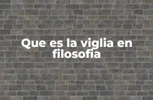 Que es la Viglia en Filosofia