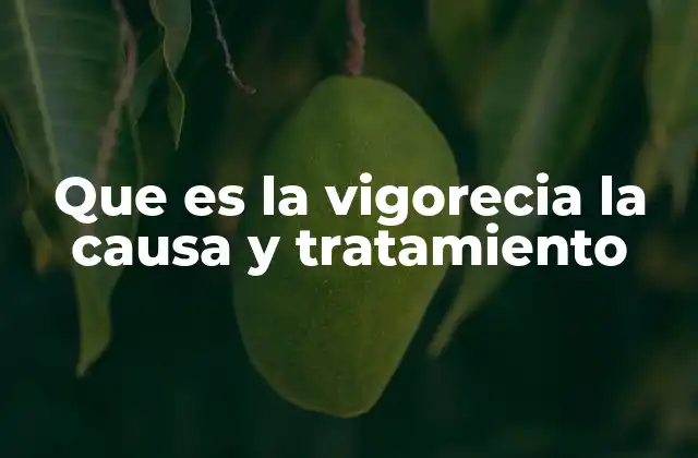 Que es la Vigorecia la Causa y Tratamiento