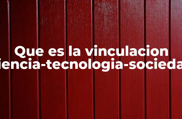 Que es la Vinculacion Ciencia-tecnologia-sociedad