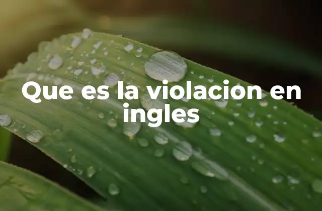 Que es la Violacion en Ingles