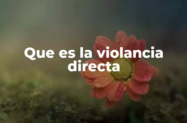 Que es la Violancia Directa