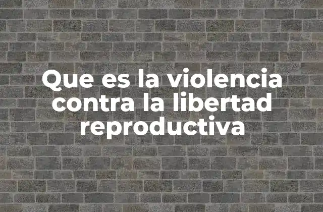 Que es la Violencia contra la Libertad Reproductiva