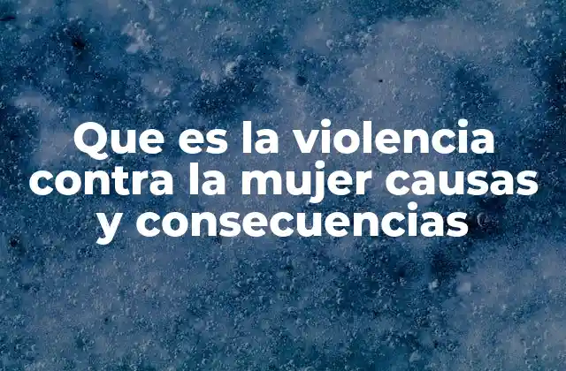Que es la Violencia contra la Mujer Causas y Consecuencias
