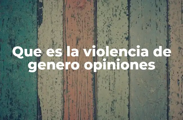 Que es la Violencia de Genero Opiniones