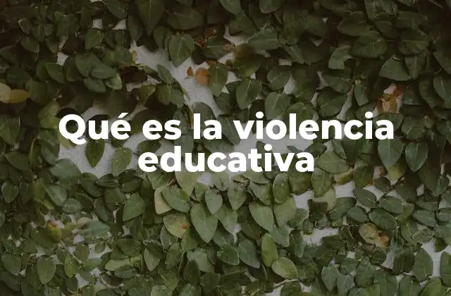 Qué es la Violencia Educativa
