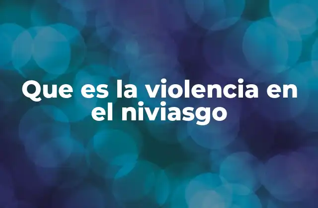 Que es la Violencia en el Niviasgo