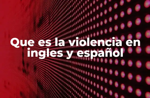 Que es la Violencia en Ingles y Español