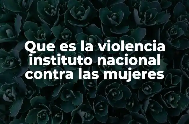 Que es la Violencia Instituto Nacional contra las Mujeres