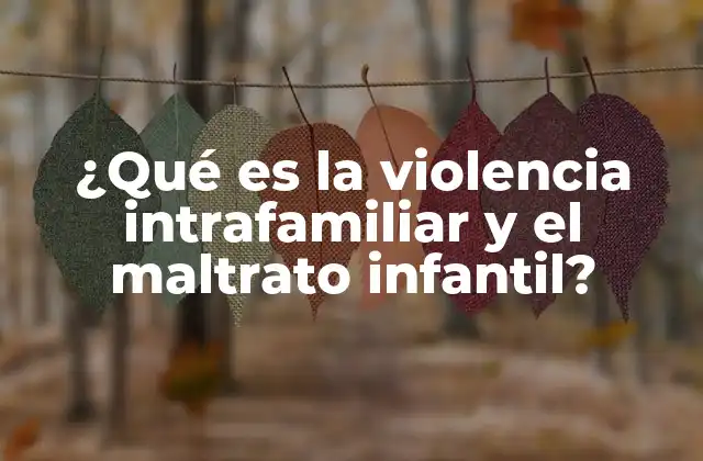 ¿qué es la Violencia Intrafamiliar y el Maltrato Infantil?