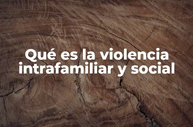 Qué es la Violencia Intrafamiliar y Social 2 El impacto de la violencia en los entornos más cercanos