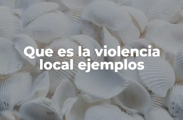Causas y contextos de la violencia local