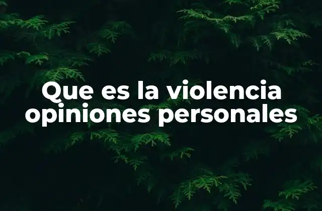 Que es la Violencia Opiniones Personales
