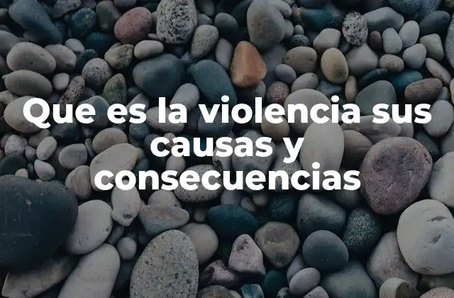 Que es la Violencia Sus Causas y Consecuencias
