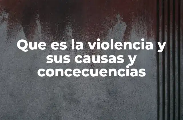 Que es la Violencia y Sus Causas y Concecuencias