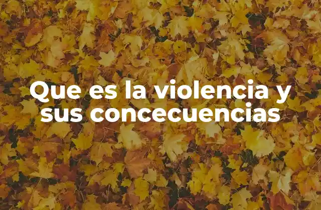 Que es la Violencia y Sus Concecuencias