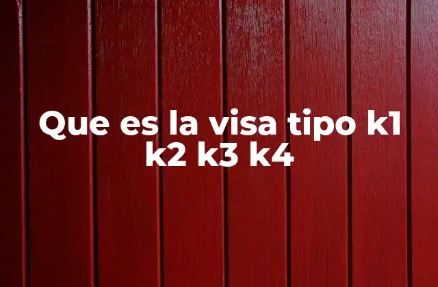 Que es la Visa Tipo K1 K2 K3 K4 2 Tipos de visas K y su importancia en la migración familiar