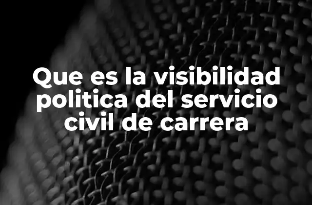 Que es la Visibilidad Politica Del Servicio Civil de Carrera