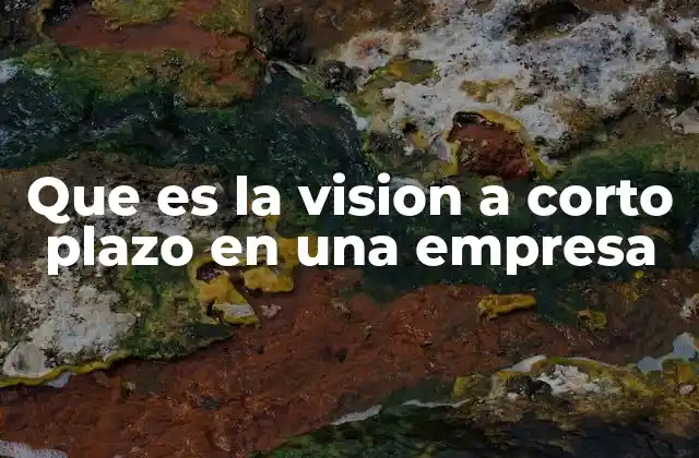 Que es la Vision a Corto Plazo en una Empresa