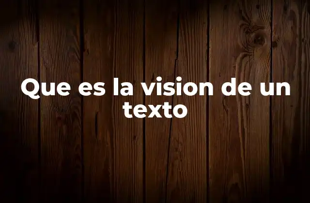 Que es la Vision de un Texto