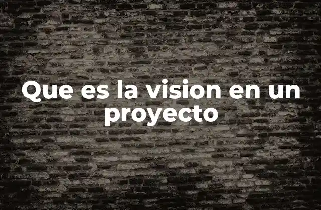 Que es la Vision en un Proyecto