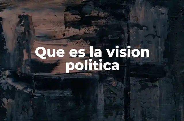 Que es la Vision Politica