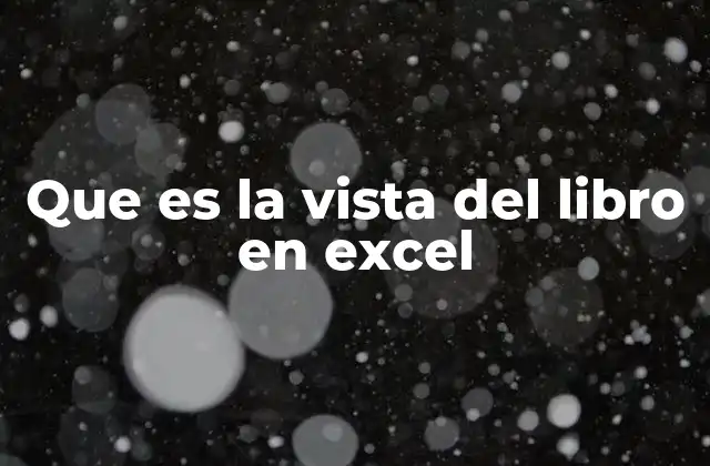 Que es la Vista Del Libro en Excel