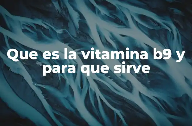 Que es la Vitamina B9 y para que Sirve