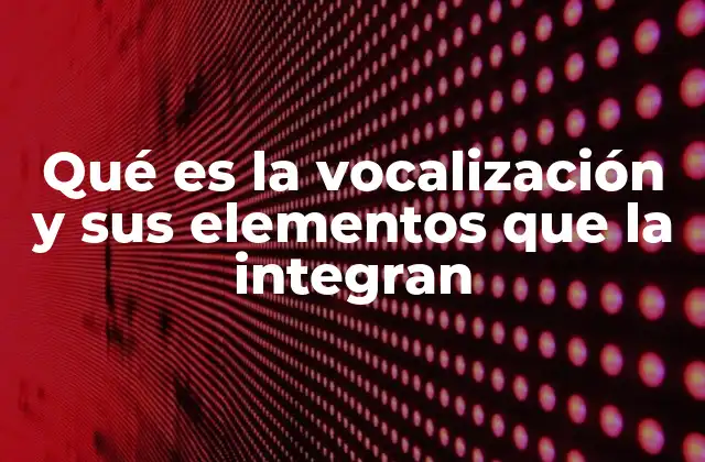 Qué es la Vocalización y Sus Elementos que la Integran