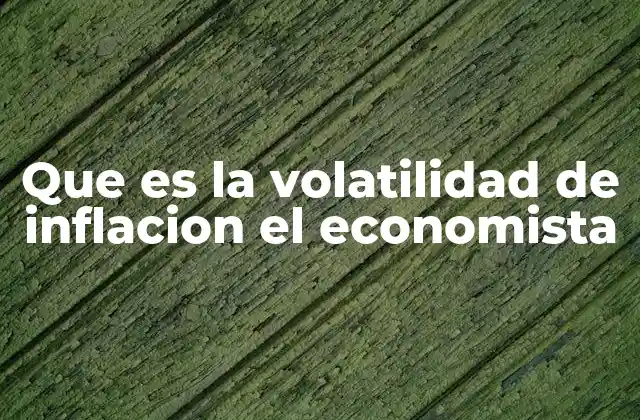 Que es la Volatilidad de Inflacion el Economista