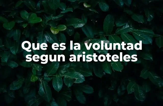 Que es la Voluntad Segun Aristoteles