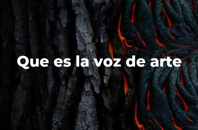 Que es la Voz de Arte