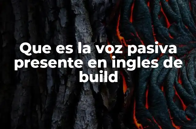 Que es la Voz Pasiva Presente en Ingles de Build