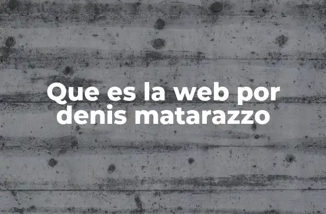 Que es la Web por Denis Matarazzo