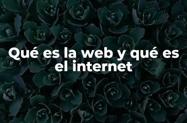 Qué es la Web y Qué es el Internet