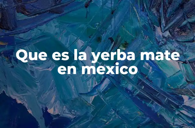 Que es la Yerba Mate en Mexico