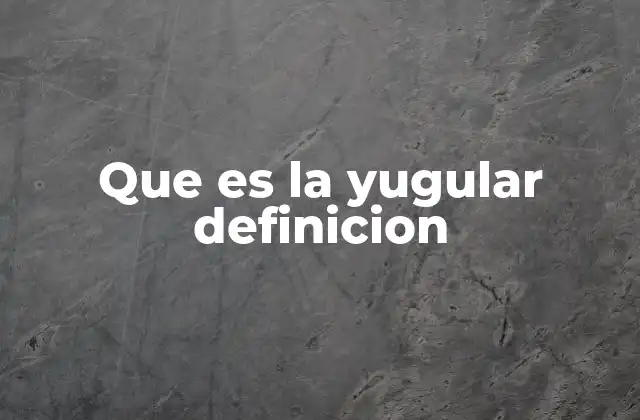 Que es la Yugular Definicion