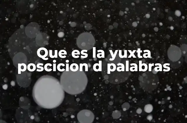 Que es la Yuxta Poscicion D Palabras